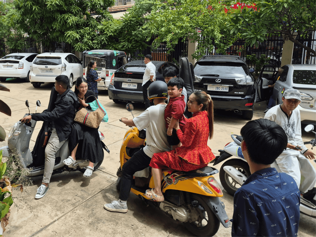Menschen auf Motorrad